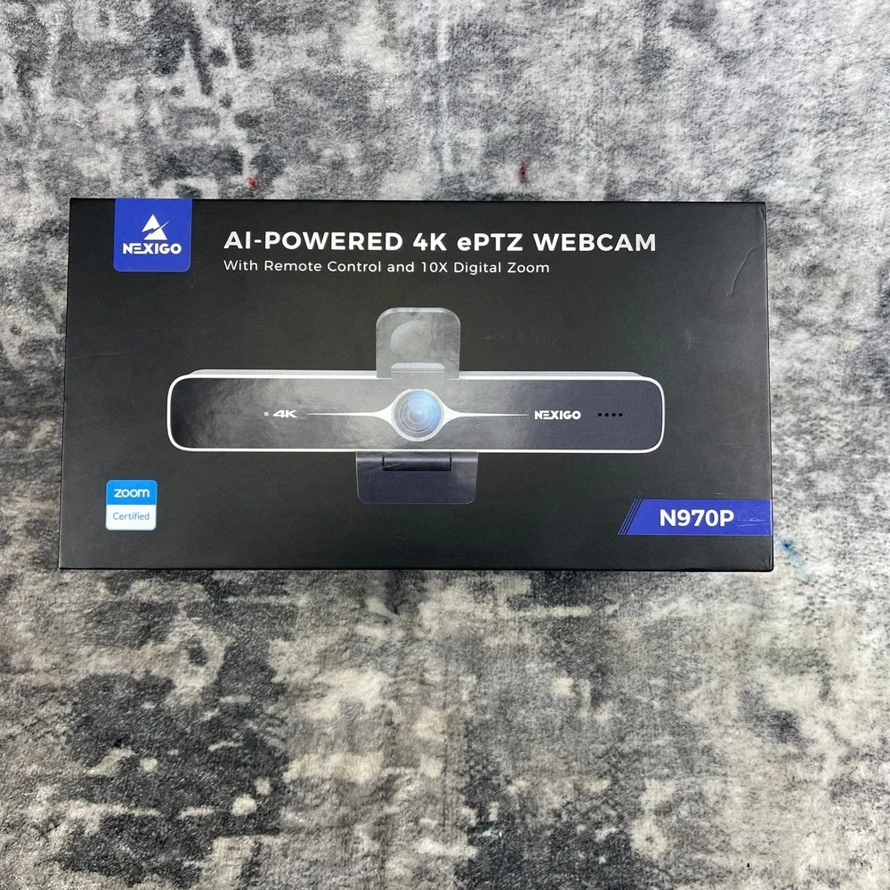 NexiGo N970P 4K AI Webcam AI-Powered ePTZ 10X Digital Remote Zoom New Open Box